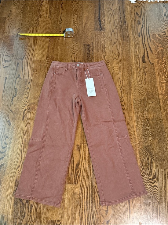 Risen Jeans Denim - Risen washed plum Wide-Leg Painter Pants with Front Seams 7/28